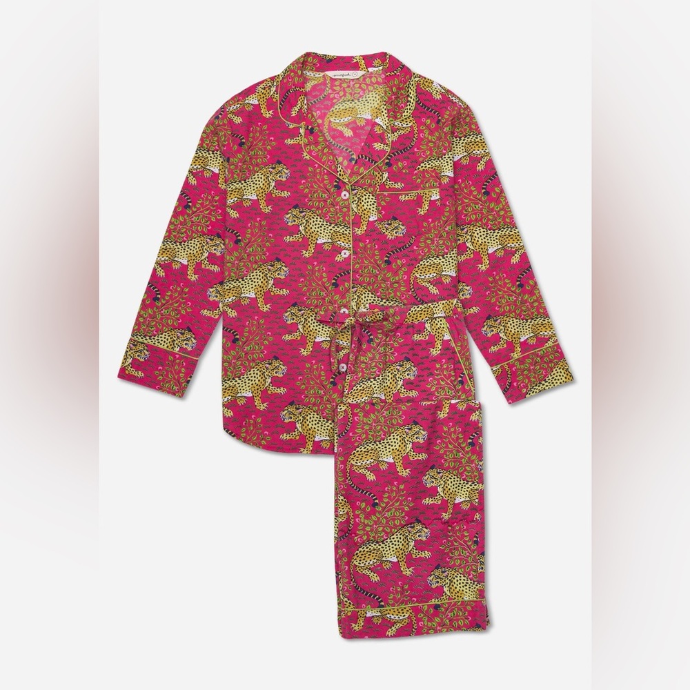 Printfresh Bagheera Long Sleep Set in Hot Pink Size S